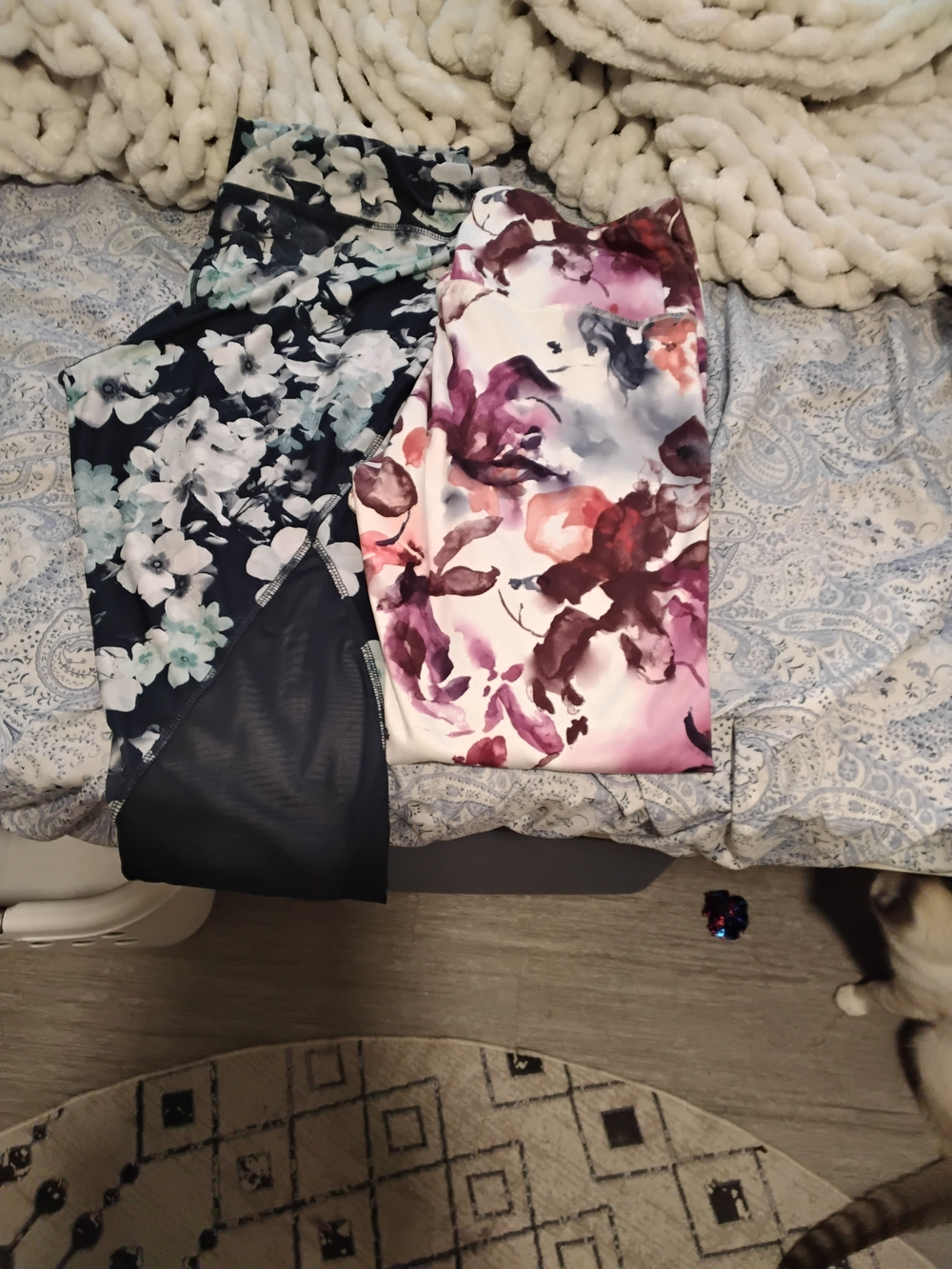 Floral Print Leggings - Pink & Navy - The Balance Collection